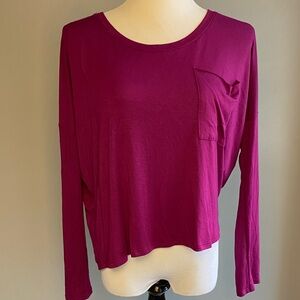 Express Magenta Long-Sleeve Blouse — Size M — NWT